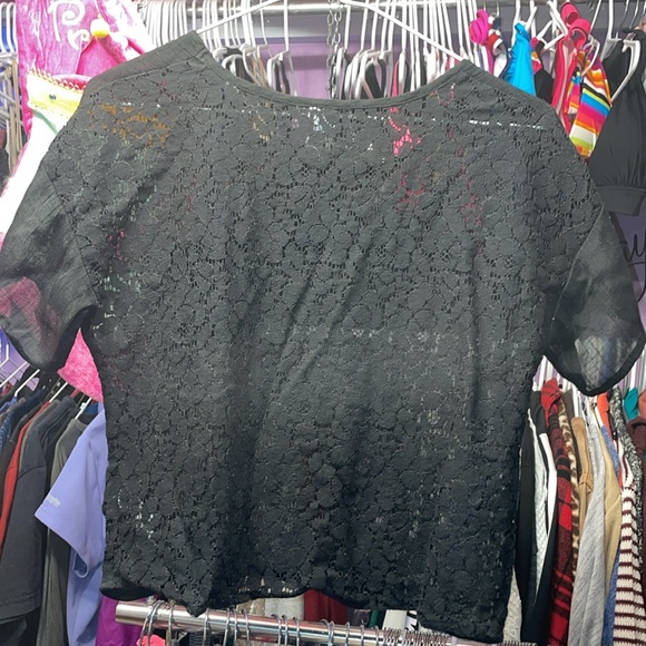 xhilitration black top mesh lace looks fancy sheer see threw - Picture 5 of 5